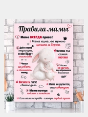 Картина-постер "Правила Мамы", "Правила Папы"