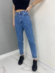 Джинсы женские mom fit с высокой посадкой, голубые и синие