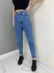 Джинсы женские mom fit с высокой посадкой, голубые и синие