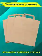 Бежевый крафтовый пакет из крафт бумаги