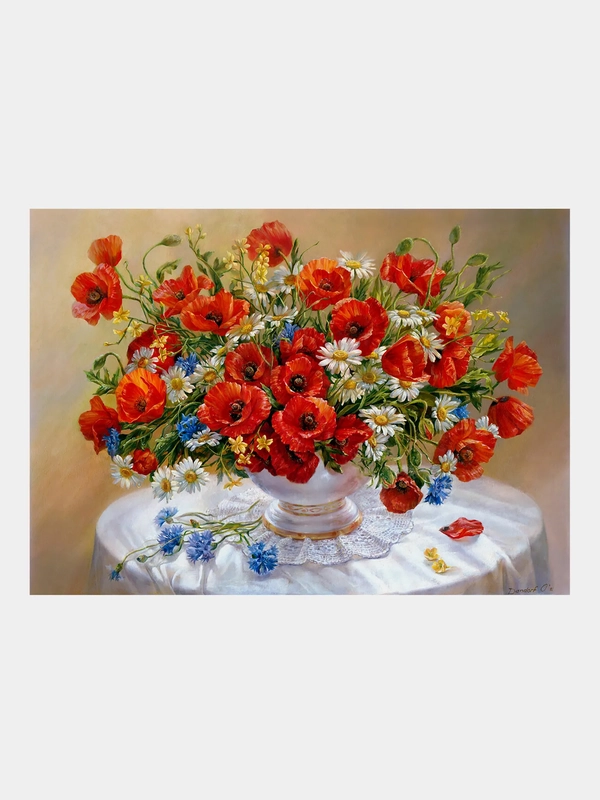 Алмазная мозаика Остров Сокровищ Маки, 663871, без подрамника 40x50 см, картина стразами