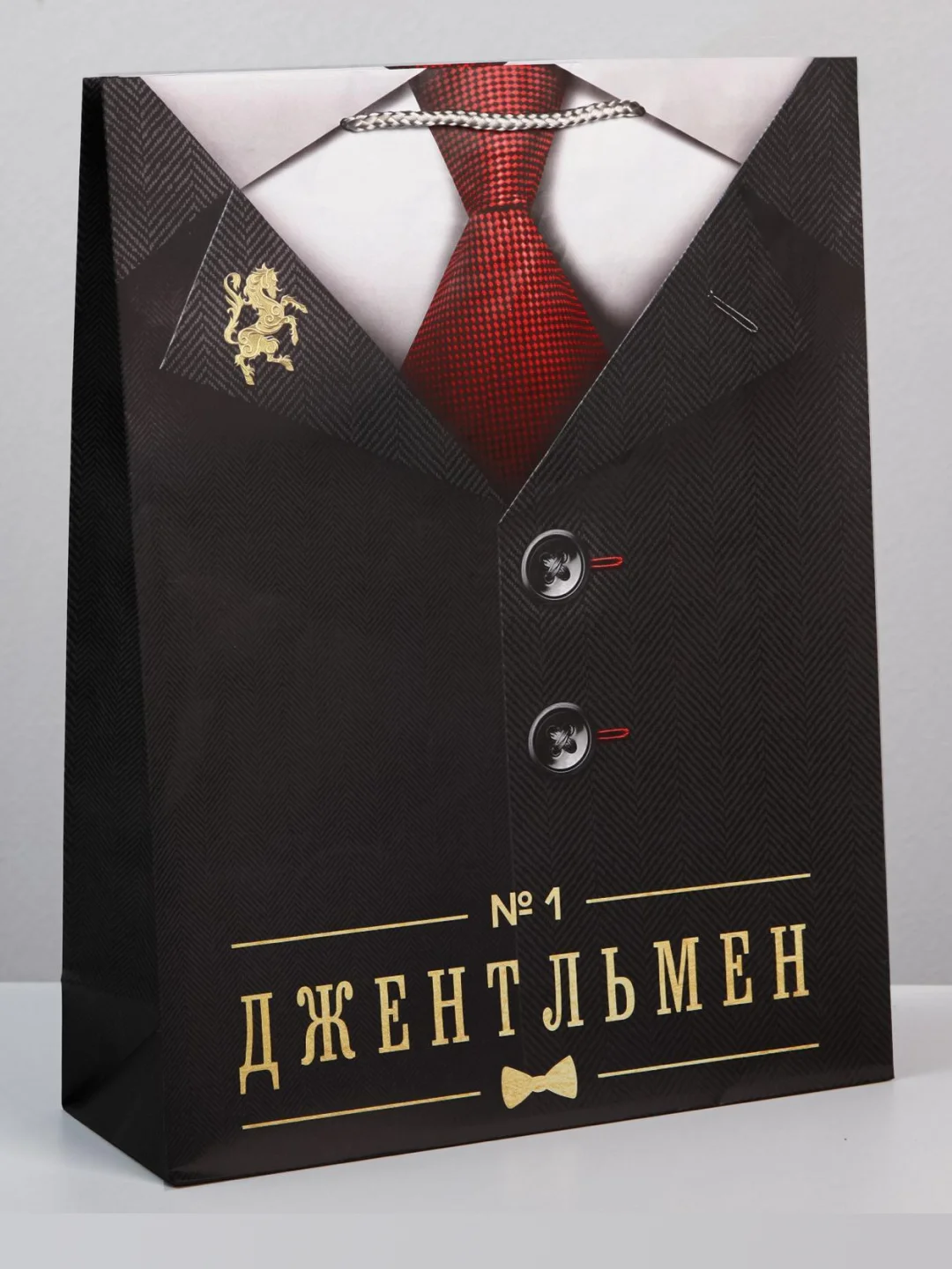 Пакет подарочный "Джентльмен", L 38 х 28 х 11,5 см