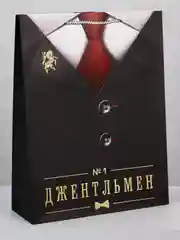 Пакет подарочный "Джентльмен", L 38 х 28 х 11,5 см