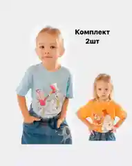 Белый футболка для девочки с принтом, хлопок