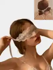 Белый эротическая кружевная маска-повязка