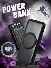 Черный повербанк 30000mah портативный внешний аккумулятор
