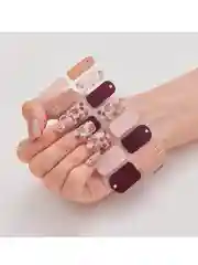 Бордовый лаковые полоски для ногтей, топ лак