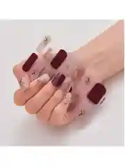 Тёмно-розовый лаковые полоски для ногтей, топ лак