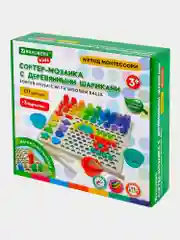 Сортер Brauberg Kids, 665248, для малышей, мозаика с шариками, развивающие игрушки, дерево