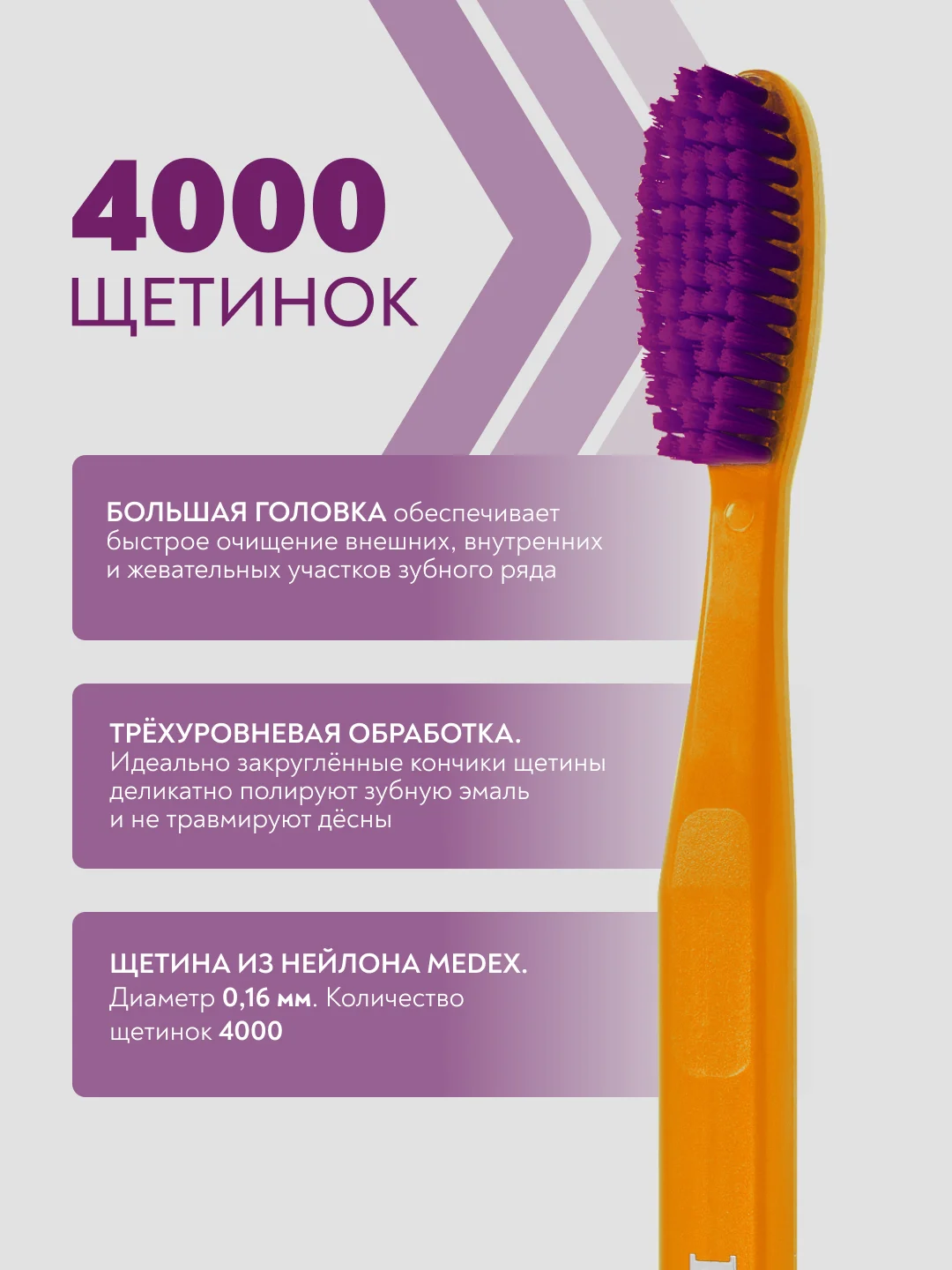Зубная щётка PRESIDENT Exclusive Medium, средней жесткости