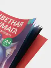 Бумага цветная А4 16л, 8цв "Аниме" двусторонняя, немелованая, в папке