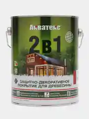 Акватекс 2 в 1, пропитка по дереву, цвет Рябина, 2,7 л