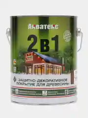 Акватекс 2 в 1, пропитка по дереву, цвет Тик, 2,7 л