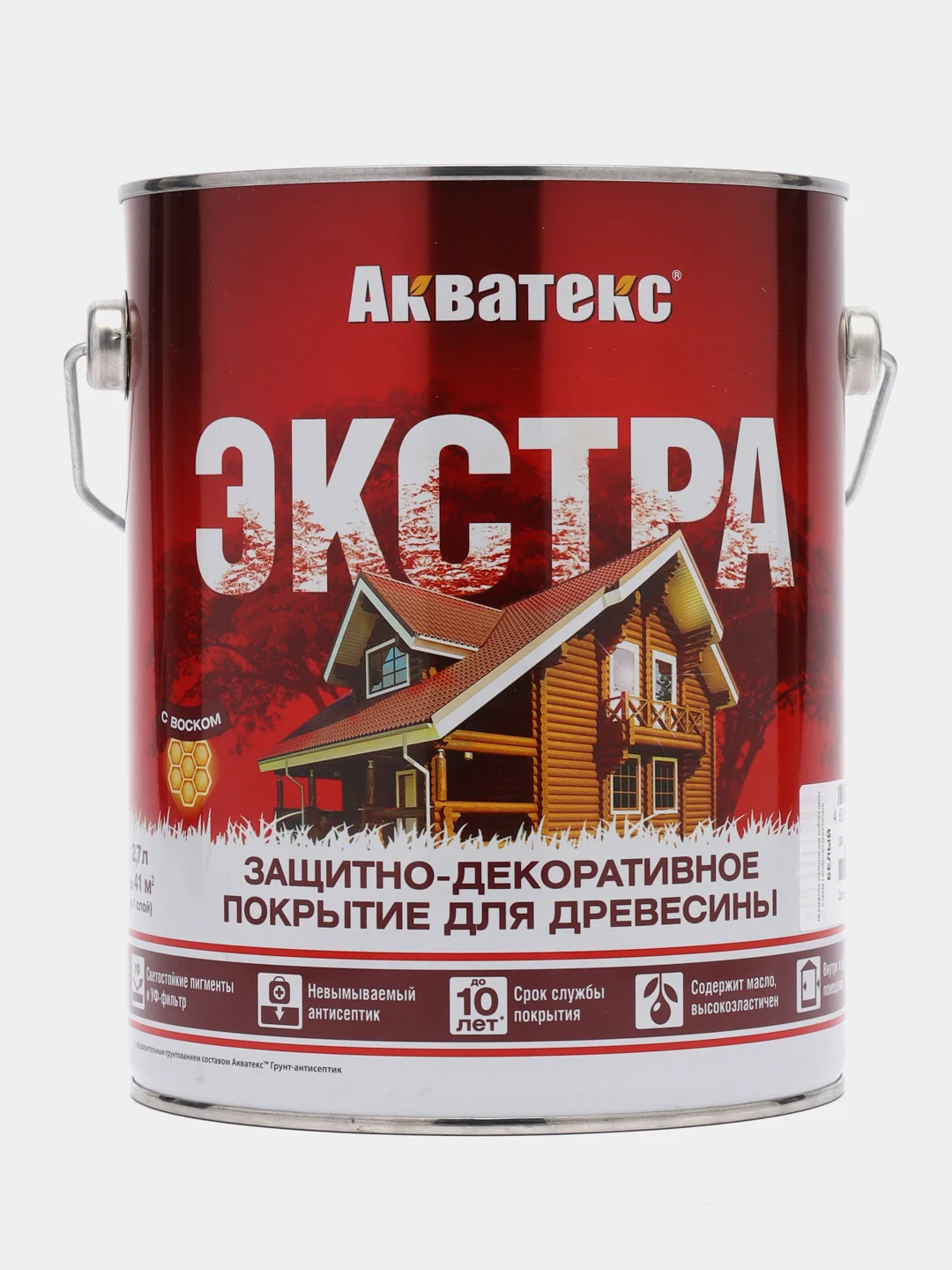 Белый акватекс Экстра, пропитка по дереву, цвет Белый, 2,7 л