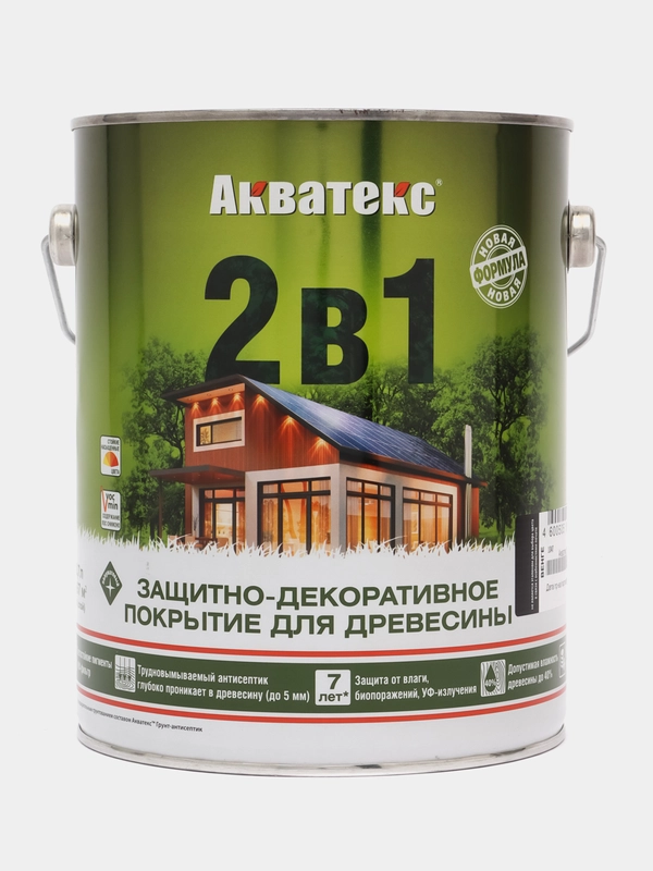 Акватекс 2 в 1, пропитка по дереву, Венге, 2,7 л