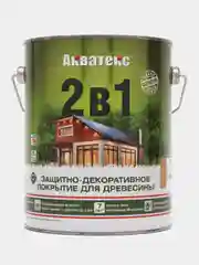 Акватекс 2 в 1, пропитка по дереву, цвет Калужница, 2,7 л