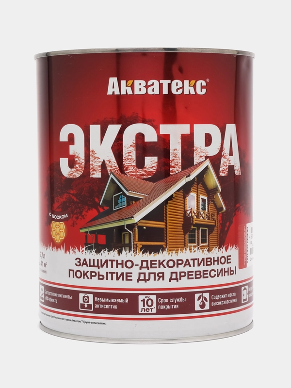 Акватекс Экстра, пропитка по дереву, цвет Красное дерево, 2,7 л