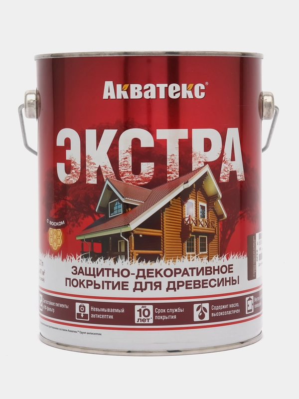 Акватекс Экстра, пропитка по дереву, цвет Орех, 2,7 л