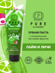Зубная паста PRESIDENT  Pure Лайм и личи, 100 г