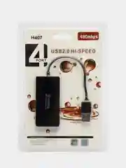 Черный разветвитель универсальный USB -hub, 4 порта