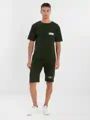 Оливковый мужской спортивный костюм-двойка, летний: футболка и шорты