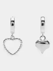 Серьги "Сердечки" асимметричные. Комплект из двух разных серег