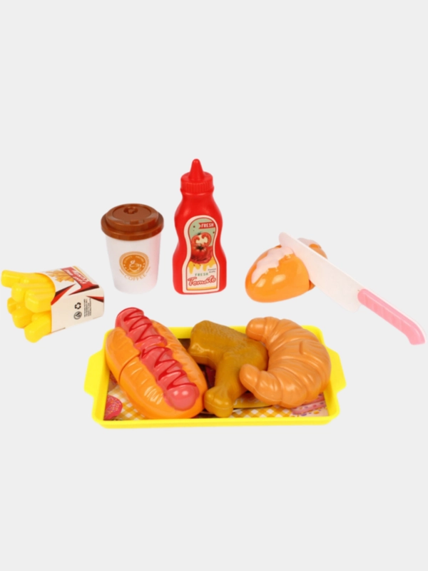 Игровой набор продуктов детский "Продукты фастфуд для кафе"