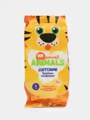 Белый салфетки влажные детские с ромашкой и витамином Е Smart animals