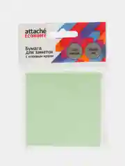 Самоклеящийся блок Attache Economy 76*76 мм, 100 листов, пастельный зеленый