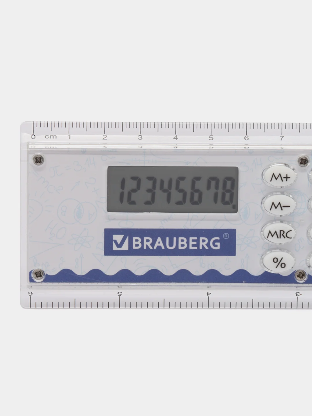 Линейка калькулятор Brauberg DC-107, 15 см в школу и офис, 8 разрядов, 53x158 мм