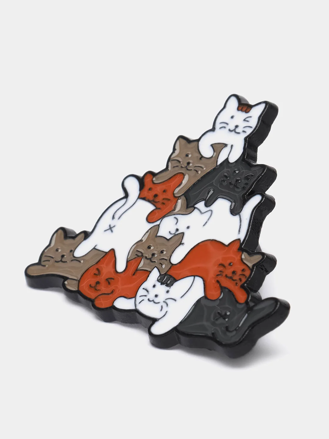 Серебряный значки с котами (кошками, котятами), пин на одежду или рюкзак
