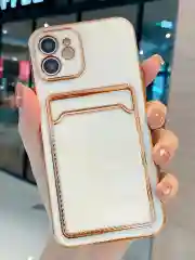 Белый чехол на айфон 11, для iPhone 13, 12 Mini 7/8 Plus/XR/XS/15 Pro Max, с карманом для карт