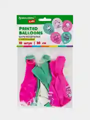 Шарики воздушные Brauberg Kids, набор шаров на день рождения девочки, 10 шт, для фотозоны