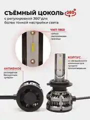 Светодиодная LED лампа M5 FAROCARO 50 Вт H1, H4, H7, H11, HB3/9005, HB4/9006