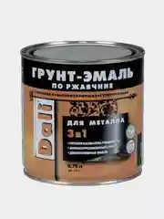 ДАЛИ Грунт-эмаль по ржавчине гладкая, цвет Красно-коричневый,  0,75 л