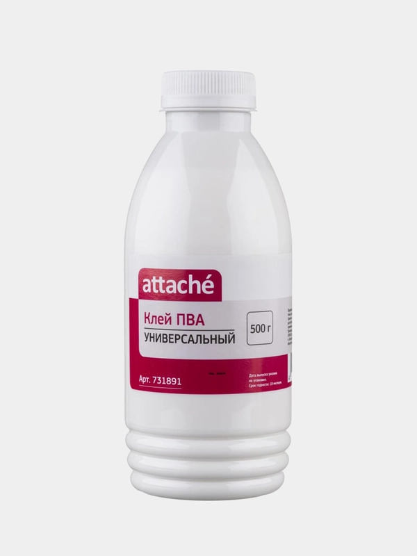 Клей ПВА Attache, канцелярский, универсальный, 500 г
