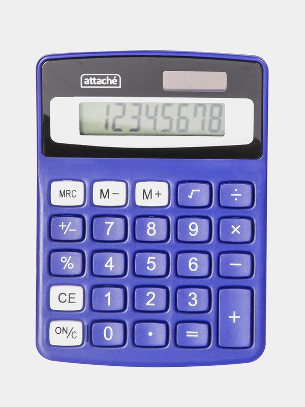Калькулятор настольный компактный Attache ATC-555-8C, 8-ми разрядный, синий