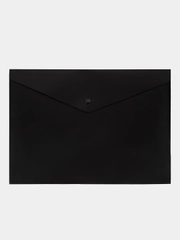 Папка-конверт на кнопке Attache А4, 10 штук в упаковке, черная, непрозрачная