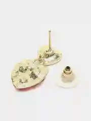 Кораллово-розовый женские серьги с подвесками и стразами