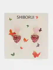 Кораллово-розовый женские серьги с подвесками и стразами