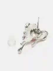 Белый женские серьги с подвесками и стразами