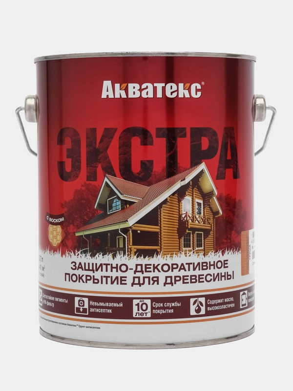 Акватекс Экстра, пропитка по дереву, цвет Груша, 2,7 л