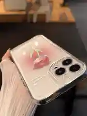 Красный чехол на iPhone 11/15/12/13/14/Pro Max/Plus (Айфон про макс) прозрачный, силиконовый