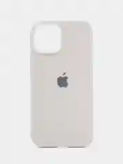 Белый apple iPhone 13, Айфон 13 чехол матовый Silicone case обьемный с принтом для iPhone 13