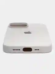 Белый apple iPhone 13, Айфон 13 чехол матовый Silicone case обьемный с принтом для iPhone 13