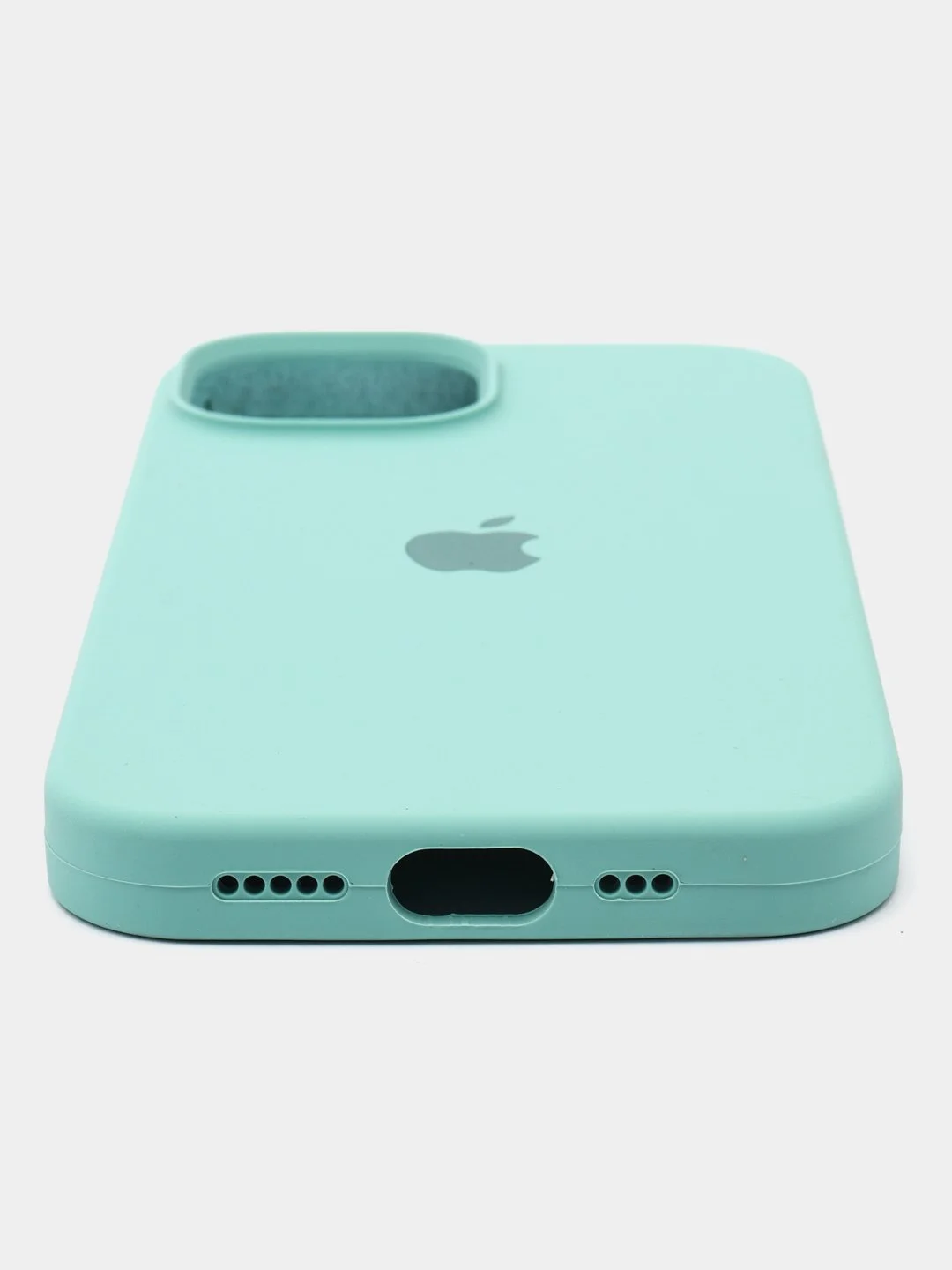 Бирюзовый apple iPhone 13, Айфон 13 чехол матовый Silicone case обьемный с принтом для iPhone 13