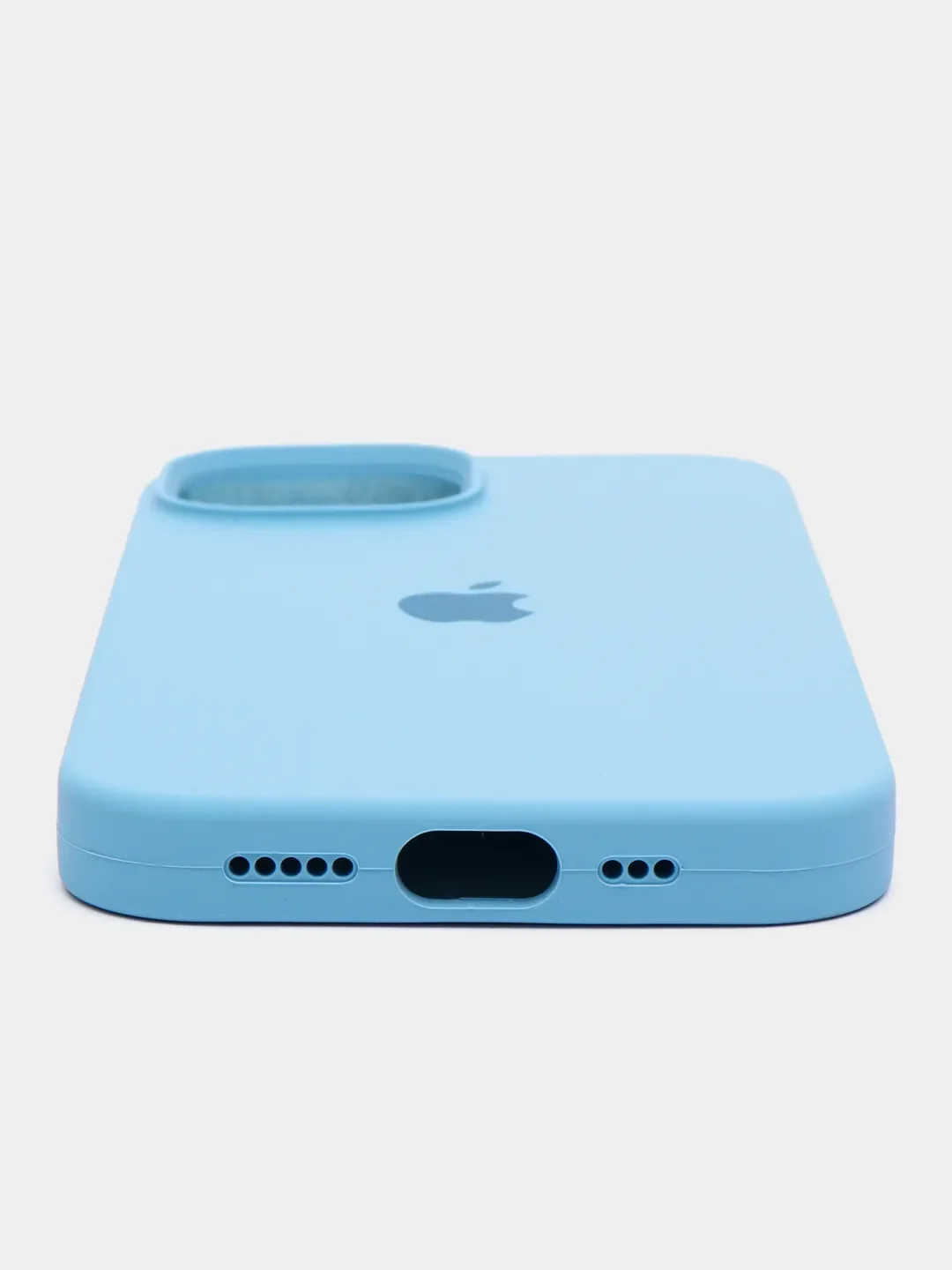 Голубой apple iPhone 11, Айфон 11, чехол матовый Silicone case объемный с принтом для iPhone 11