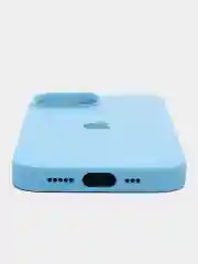 Голубой apple iPhone 11, Айфон 11, чехол матовый Silicone case объемный с принтом для iPhone 11