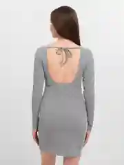 Серый платье женское в рубчик