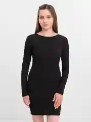 Черный платье женское в рубчик